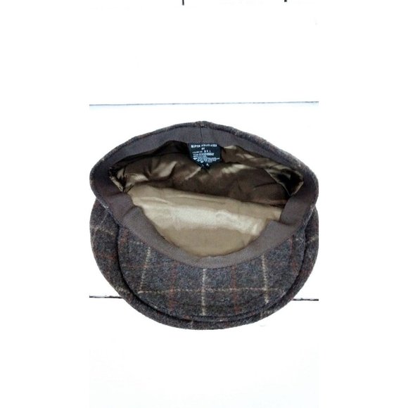 Brown plaid checkered newsboy cap/paperboy hat/medium - Picture 5 of 6